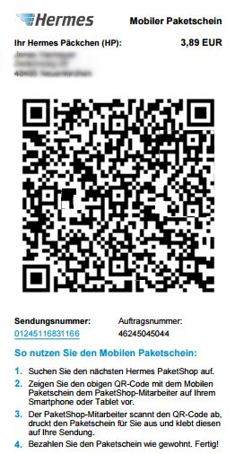 hermes qr code|Hermes paketschein ohne drucker.